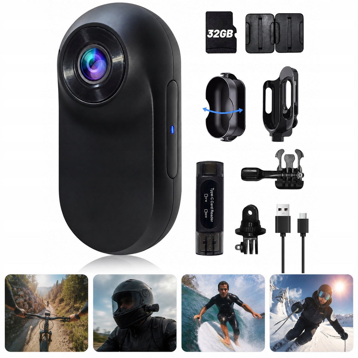 MINI SPORTS CAMERA WIFI FULL HD 1080P Recorder with Clip for Sports