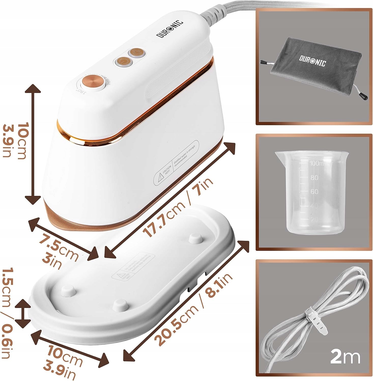 MINI STEAM IRON 2IN1 1200 IN FOLDING TANK 90 ML TOURIST WHITE Packaging status original
