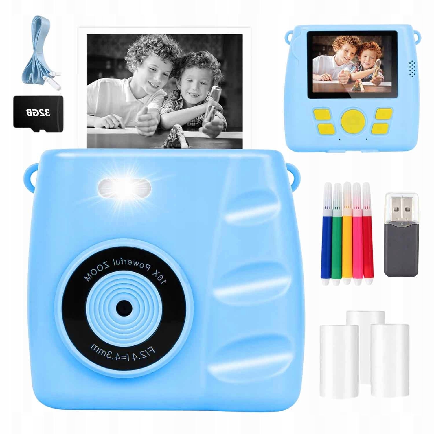 MINI THERMAL PRINTER CAMERA INSTANT PRINT 32GB + 3 ROLLS