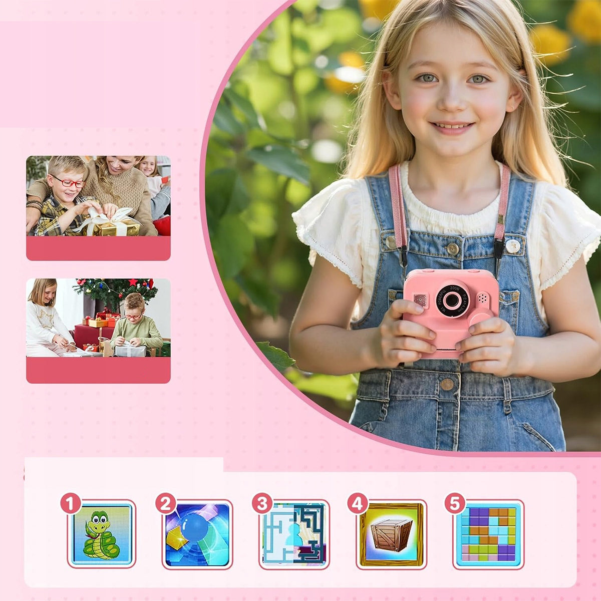 MINI THERMAL PRINTER INSTANT CAMERA FOR KIDS + 32GB CARD Model DZ1080