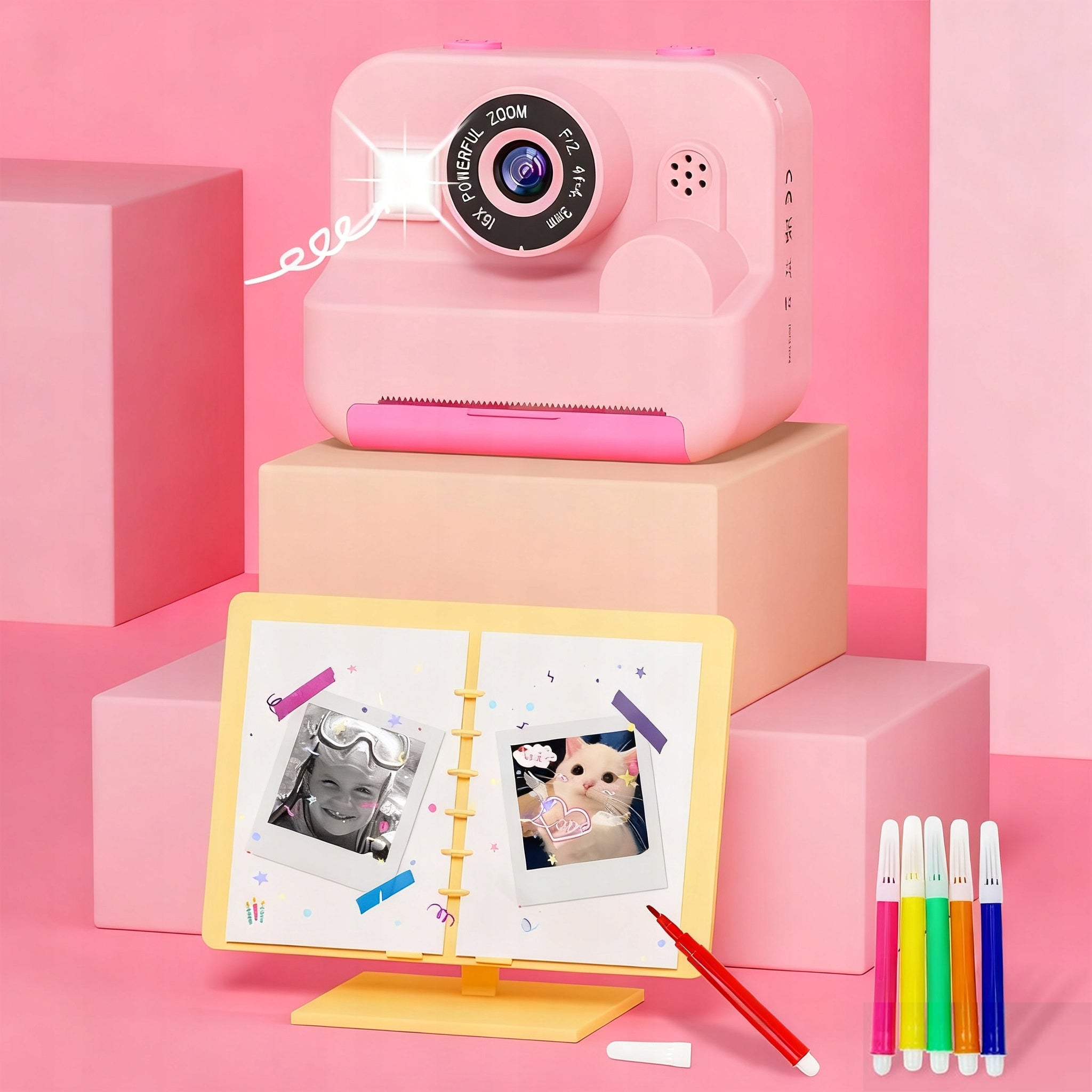 MINI Thermal Printer Print 2.0 +3 Rolls Children's Camera For Gift Brand no brand