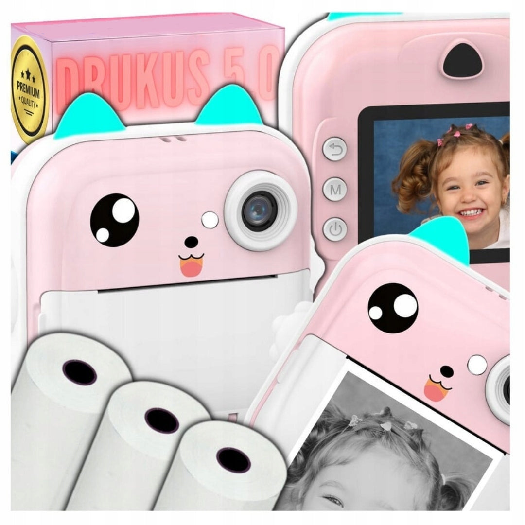 MINI Thermal Printer Print 5.0+13 Rolls Children's Camera For Gift