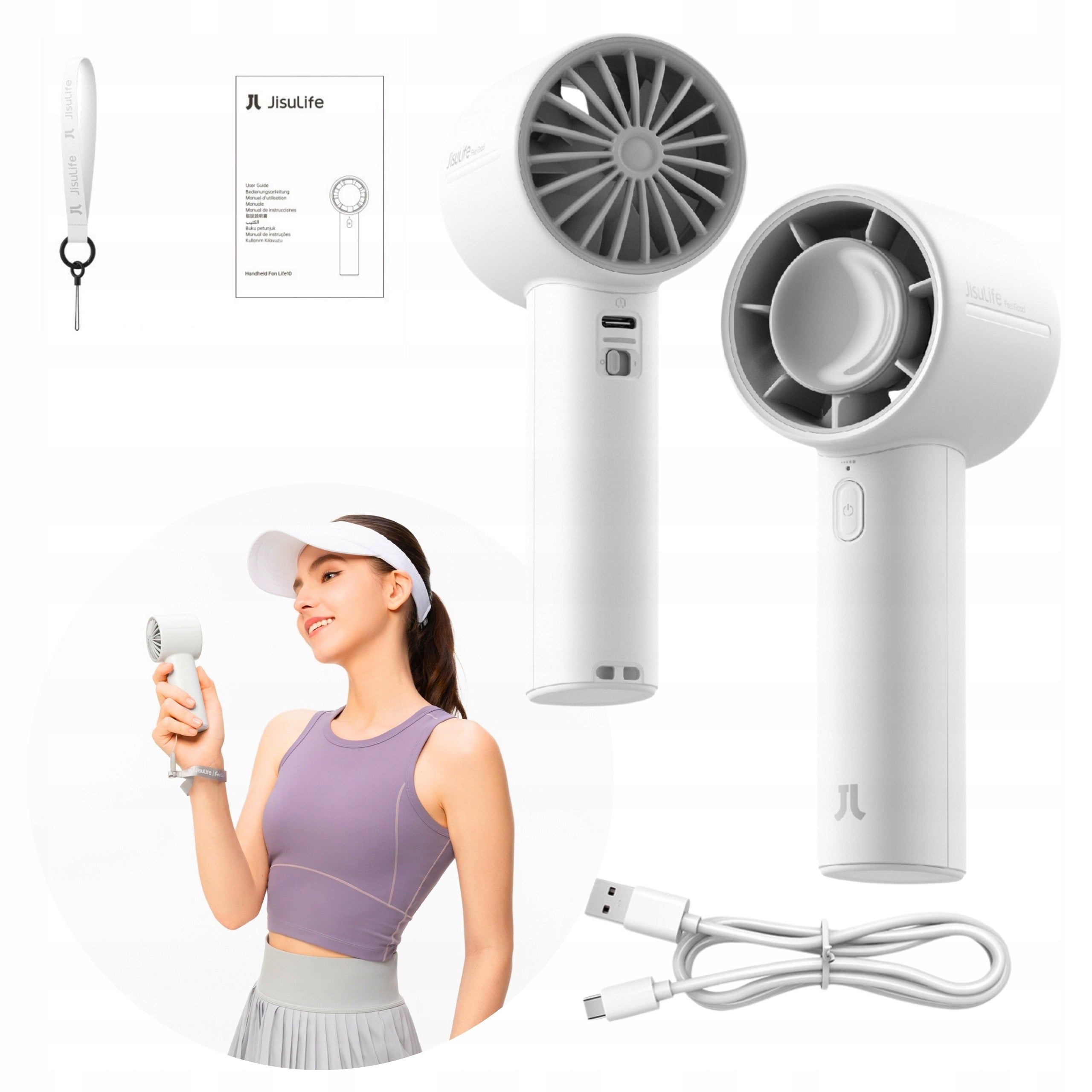 MINI USB 4000mAh FAN 5 AIR SUPPLY MODES + USB-C CABLE AND LANYARD