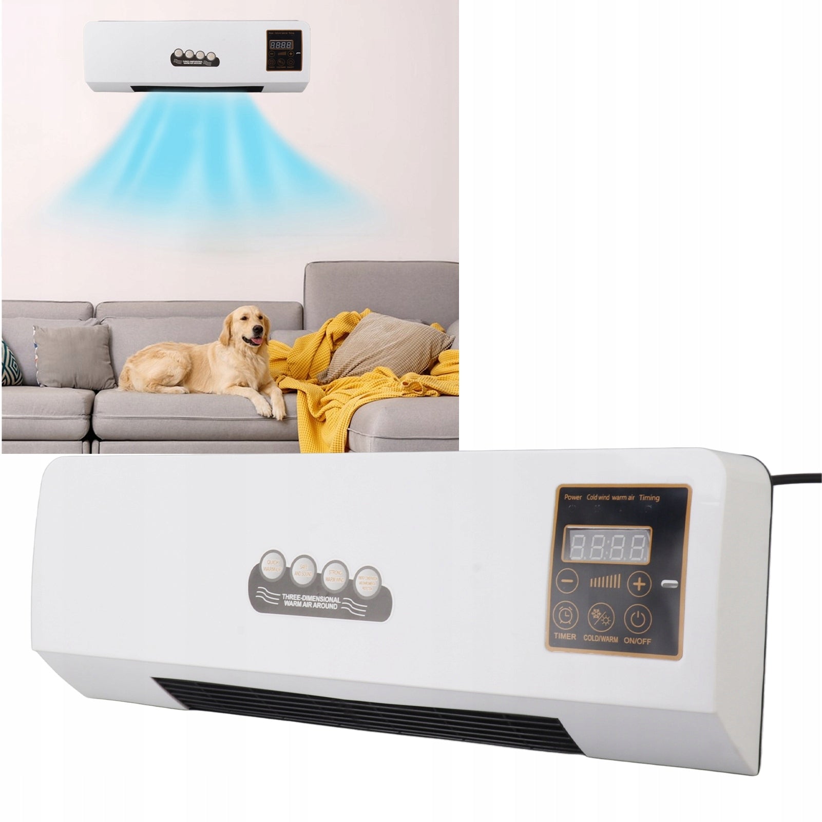 MINI WALL AIR CONDITIONER WITH HEATING FUNCTION 1800W Dominant color beige/brown