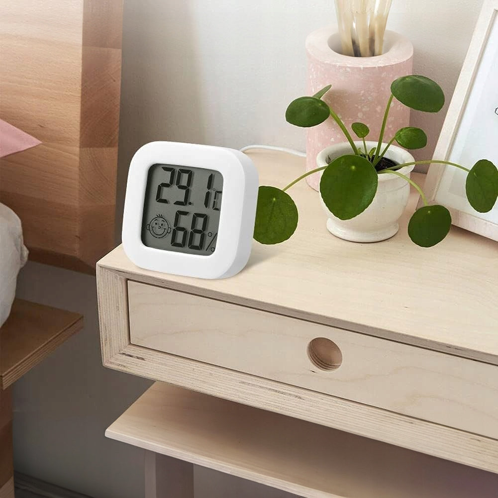MINI WEATHER STATION THERMOMETER WEATHER HYGROMETER ROOM SENSOR BATTERY Color white