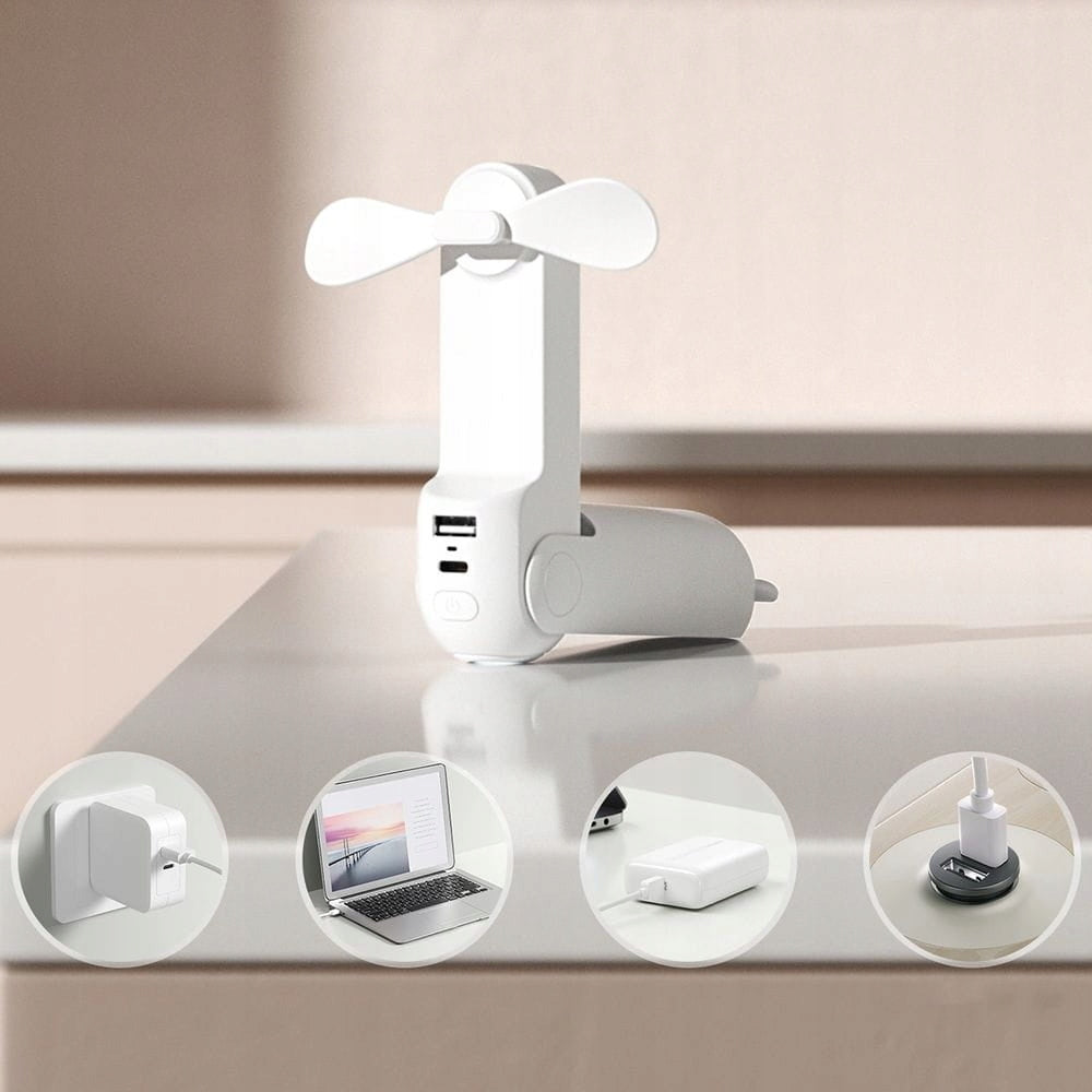 MINI WINDMILL USB C PORTABLE FAN POWERBANK 2000mAh FLASHLIGHT JISULIFE Manufacturer code 6975061536659