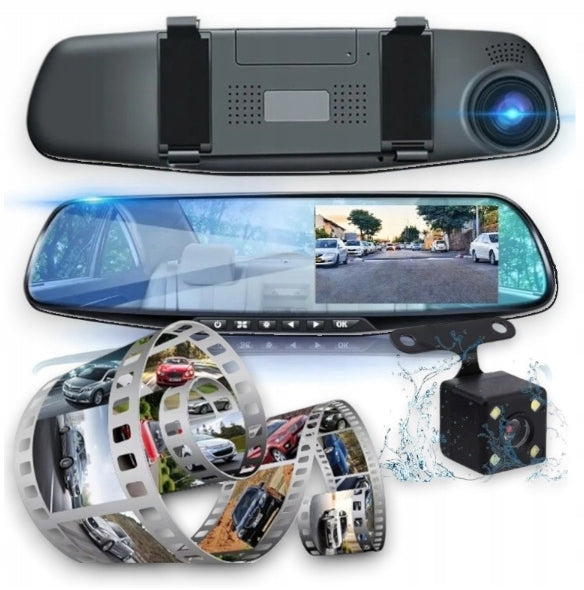 MIRROR VIDEO RECORDER FULL HD CAR REVERSING CAMERA + Night mode Manufacturer code Wideorejestrator samochodowy