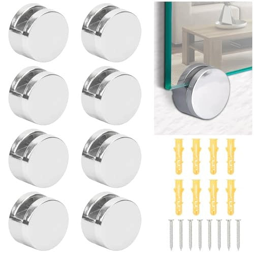 MIRROR WALL MOUNTS 8 PCS ROUND ZINC ALLOY STEEL MOUNTING Brand no brand