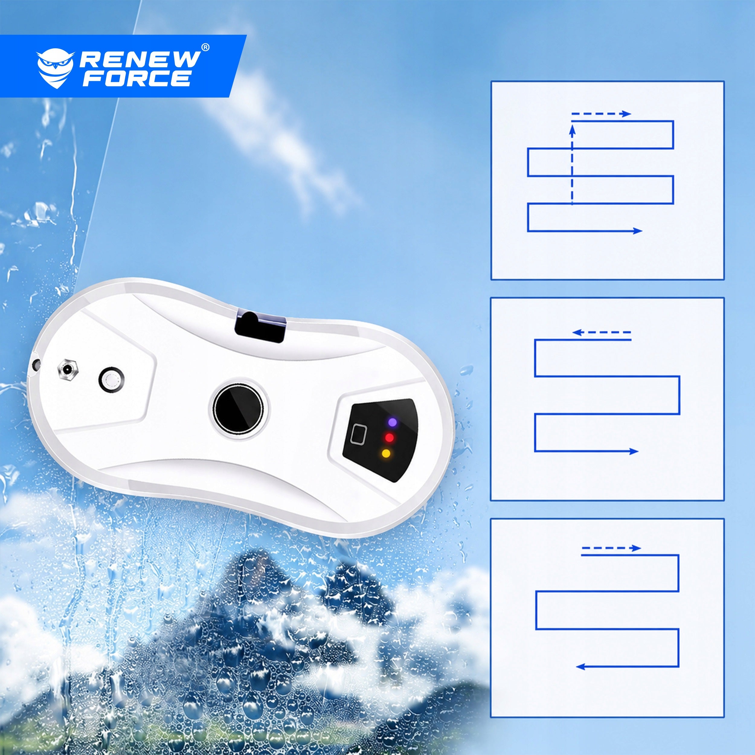 MIRROR WINDOW CLEANING ROBOT AUTOMATIC SMART WASHER + 10 MOPS Packaging status original