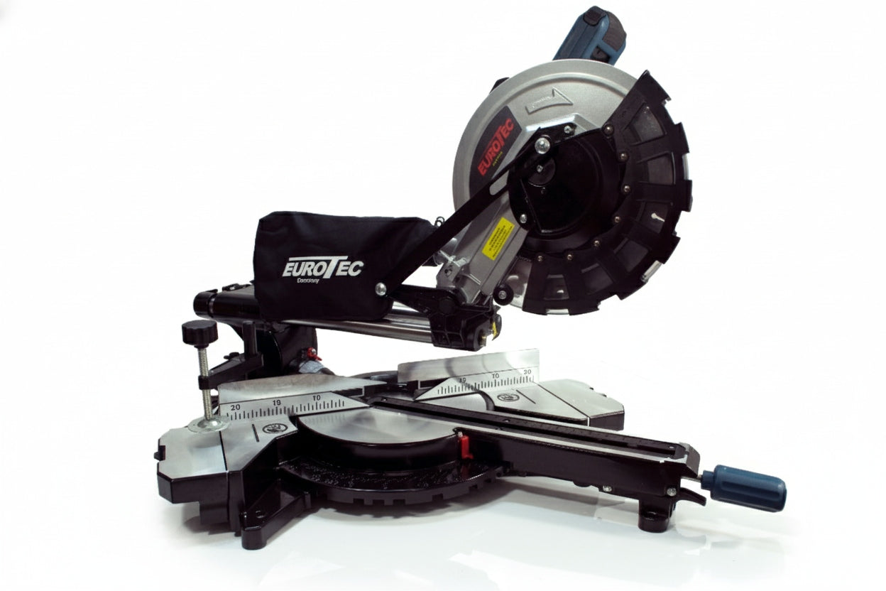 MITER SAW WITH FEED FOR WOOD +LASER +DISC 255mm 40T 3150W Brand Eurotec