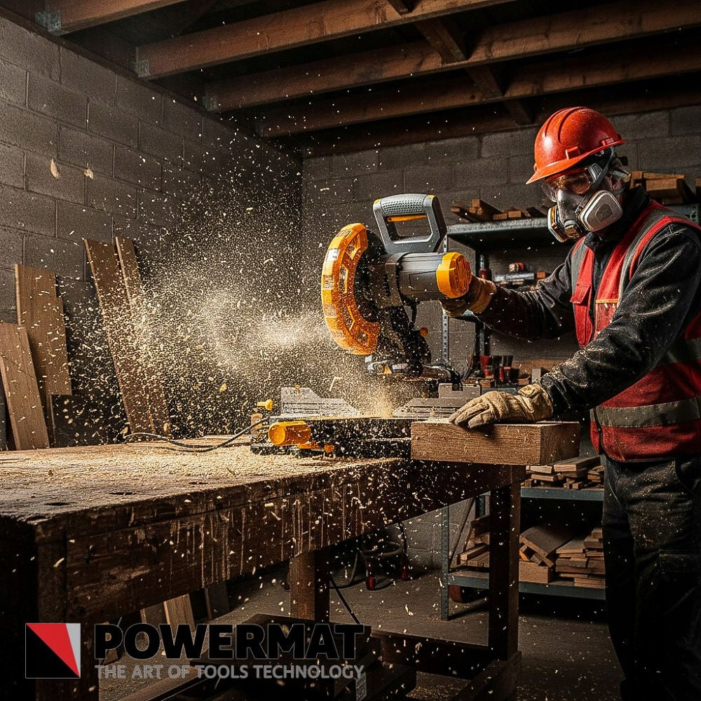 MITER SAW WITH FEED MITER SAW WOOD CUTTER 210MM LASER 2000W Brand Powermat