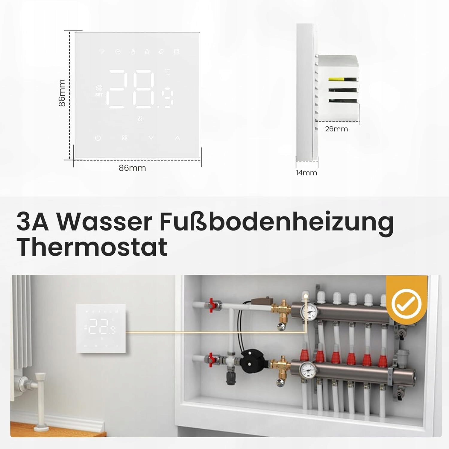 MIUCDA Tuya Underfloor Heating Thermostat WiFi Heating Thermostat Manufacturer code WT410-WH-3A-W