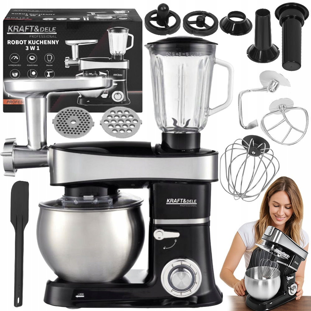 MIXER PLANETARY FOOD PROCESSOR 2200W MULTIFUNCTIONAL 6L ACCESSORIES
