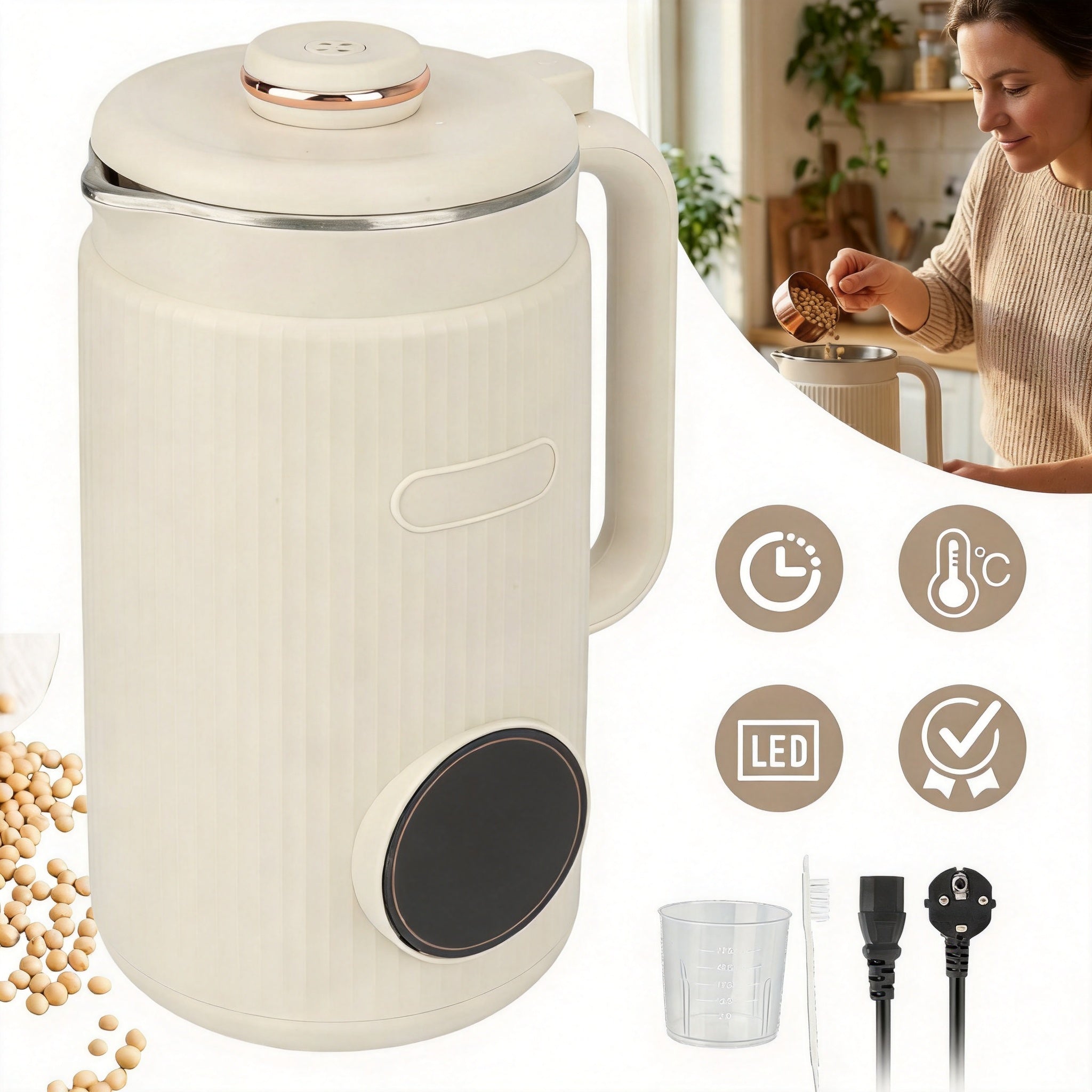 MIXER1200 ML MILK PRODUCER WITH NUTS TIMER AUTOMATIC CLEANING Packaging status original