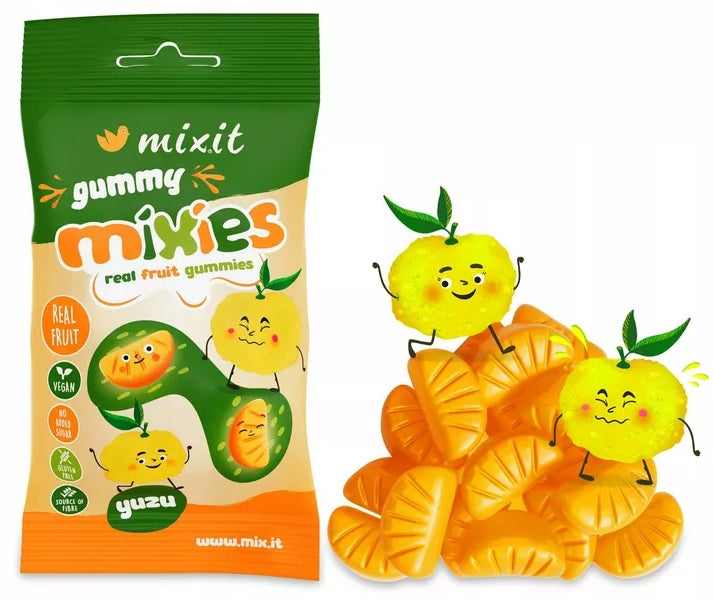 MIXIT Natural Fruit Gummies Mixies YUZU Without Sugar for Children 35g