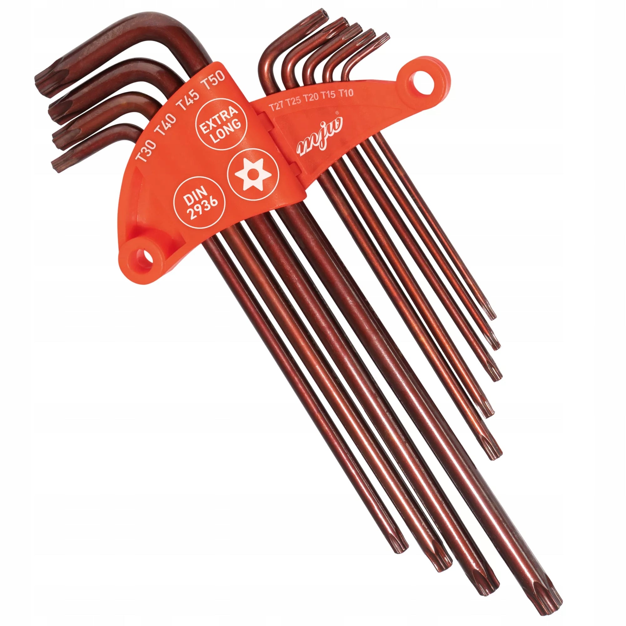 MJW TORX extra long Allen wrench set with 9el. T10-T50 hole