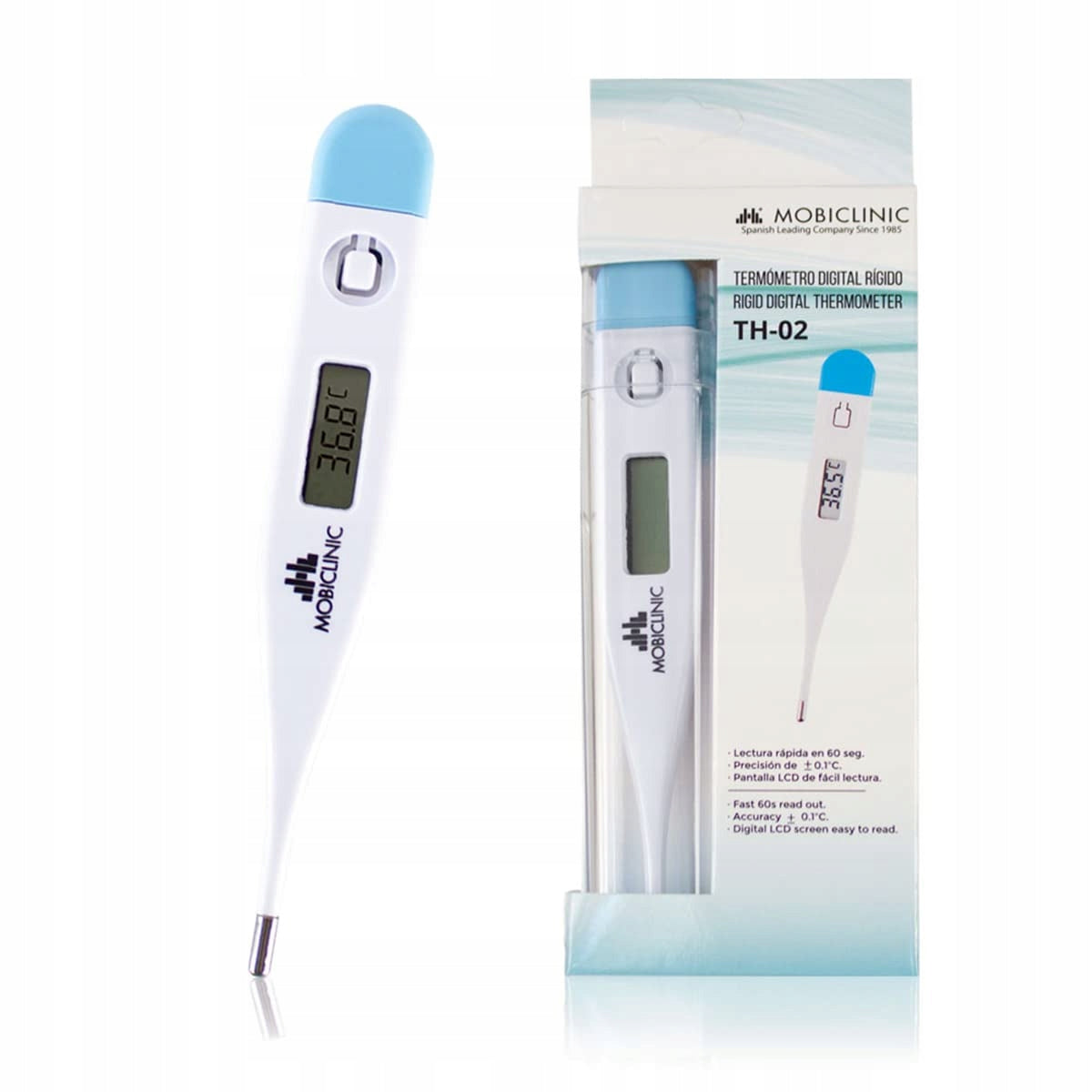 MOBICLINIC TH-02, DIGITAL THERMOMETER SPANISH BRAND RIGID WHITE