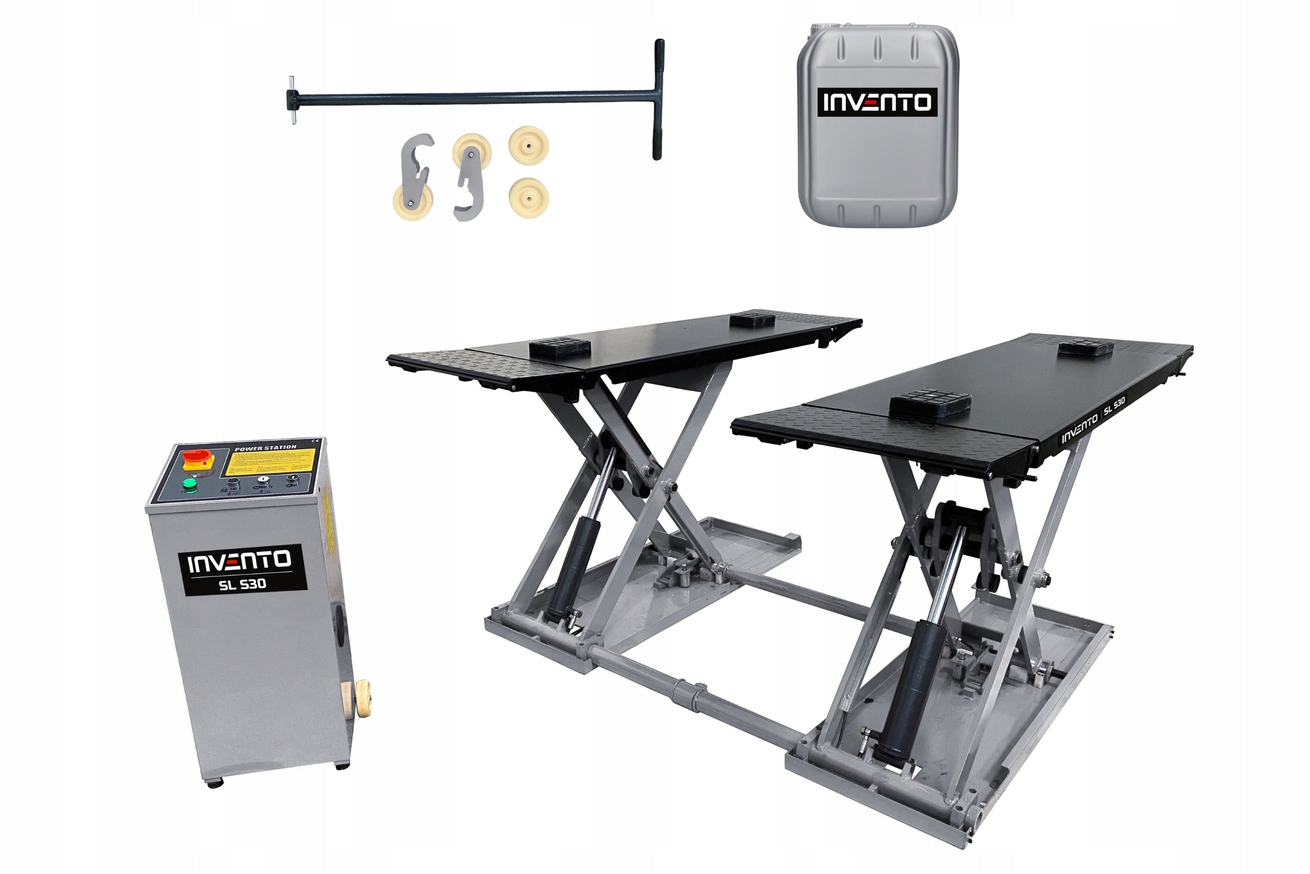 MOBILE CAR SCISSOR LIFT 3T INVENTO 400 V HIGH 1 M OIL FREEBIE Brand Invento
