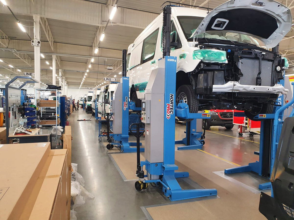 MOBILE LIFT 6 COLUMNS FOR TRUCKS 8,5 TONS 2,2 kW NORTEC PRO PK8500W Brand Nortec