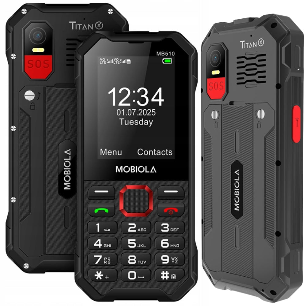 MOBILE PHONE FOR CONSTRUCTION TELRFON FOR SENIORS REINFORCED MOBIOLA MB510 4G