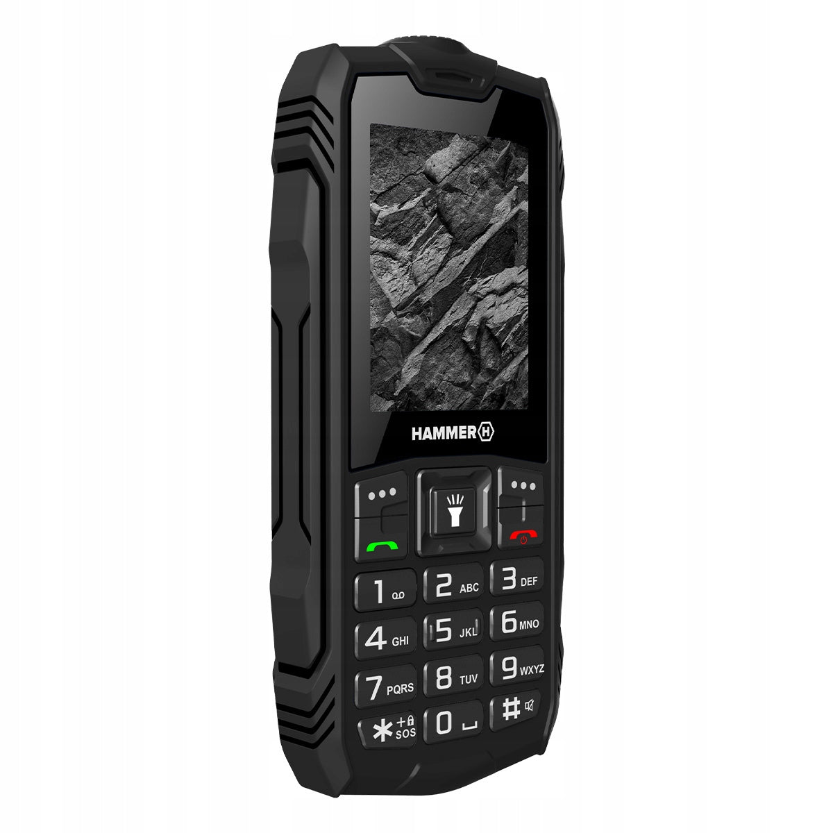 MOBILE PHONE HAMMER ROCK WITH KEYBOARD STRONG FOR CONSTRUCTION ARMORED FLASHLIGHT Charger included no