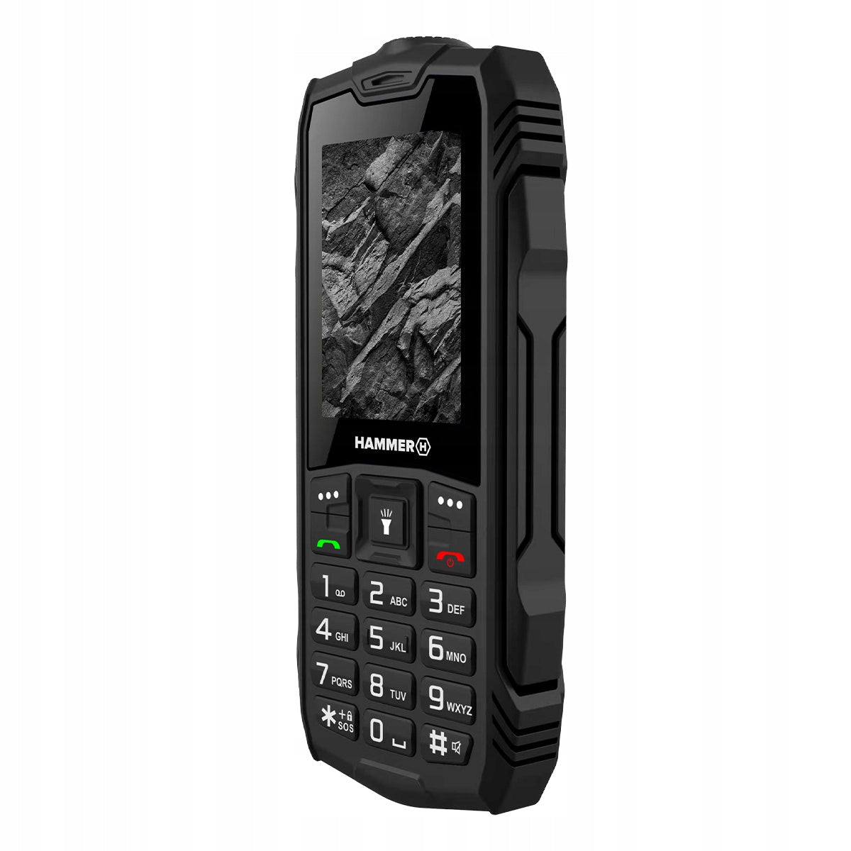 MOBILE PHONE HAMMER ROCK WITH KEYBOARD STRONG FOR CONSTRUCTION ARMORED FLASHLIGHT Headphones included no