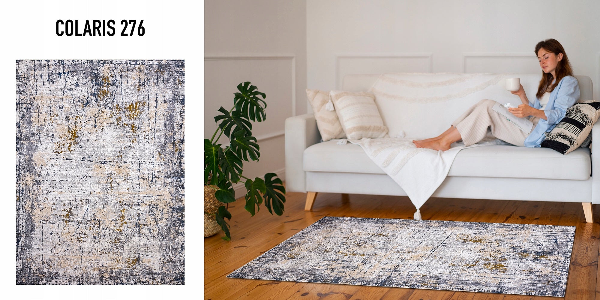 MODERN CARPET 150X200 CM COLARIS NON-SLIP IDEAL FOR LIVING ROOM FASHIONABLE Color multicolor