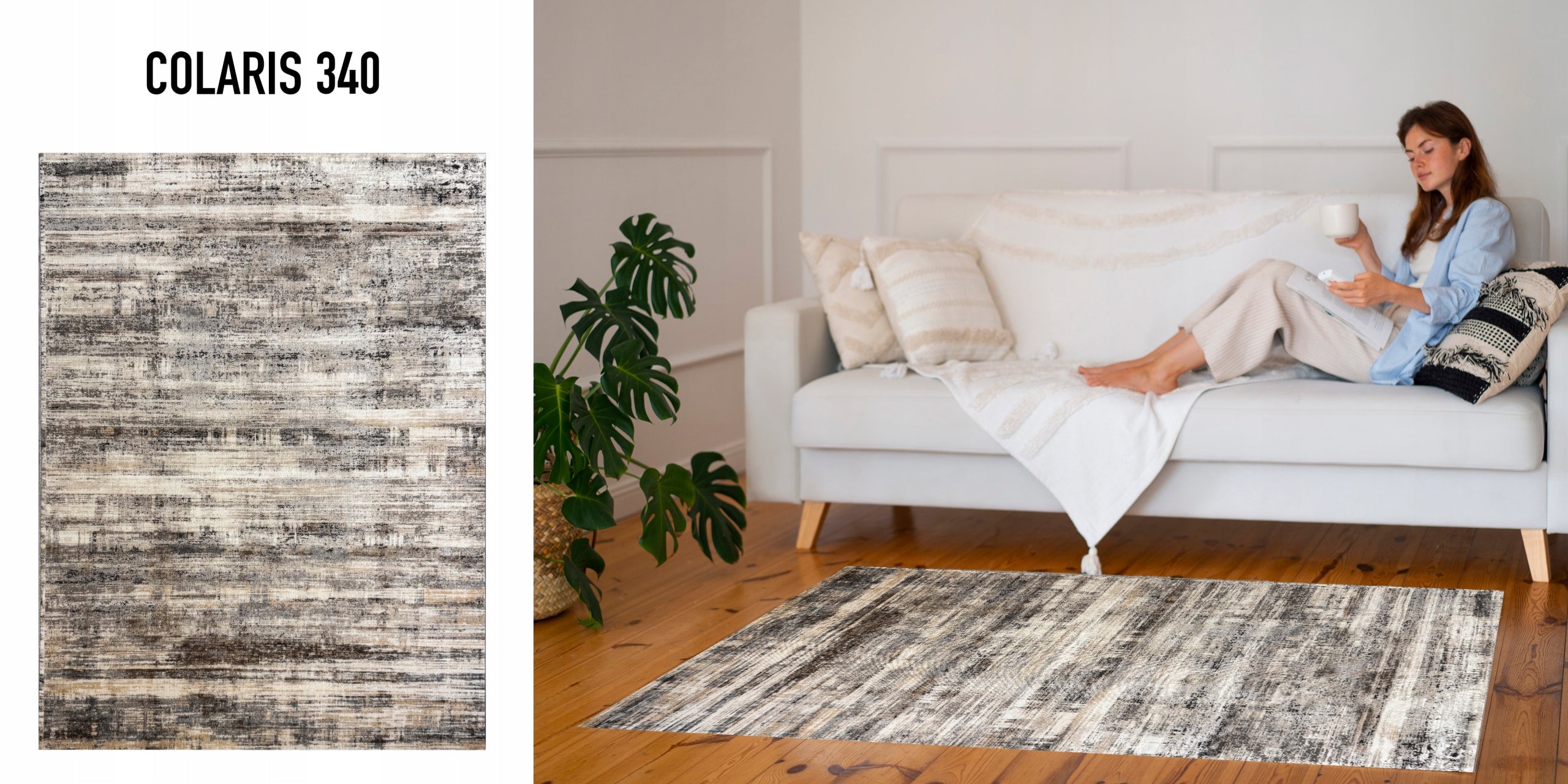 MODERN CARPET 150X200 CM COLARIS NON-SLIP IDEAL FOR LIVING ROOM FASHIONABLE Kind with short hair