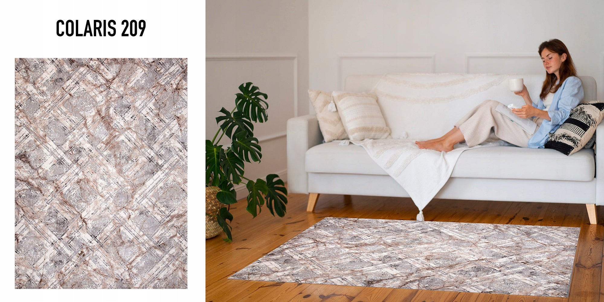 MODERN CARPET 150X200 CM COLARIS NON-SLIP IDEAL FOR LIVING ROOM FASHIONABLE Length 200 cm