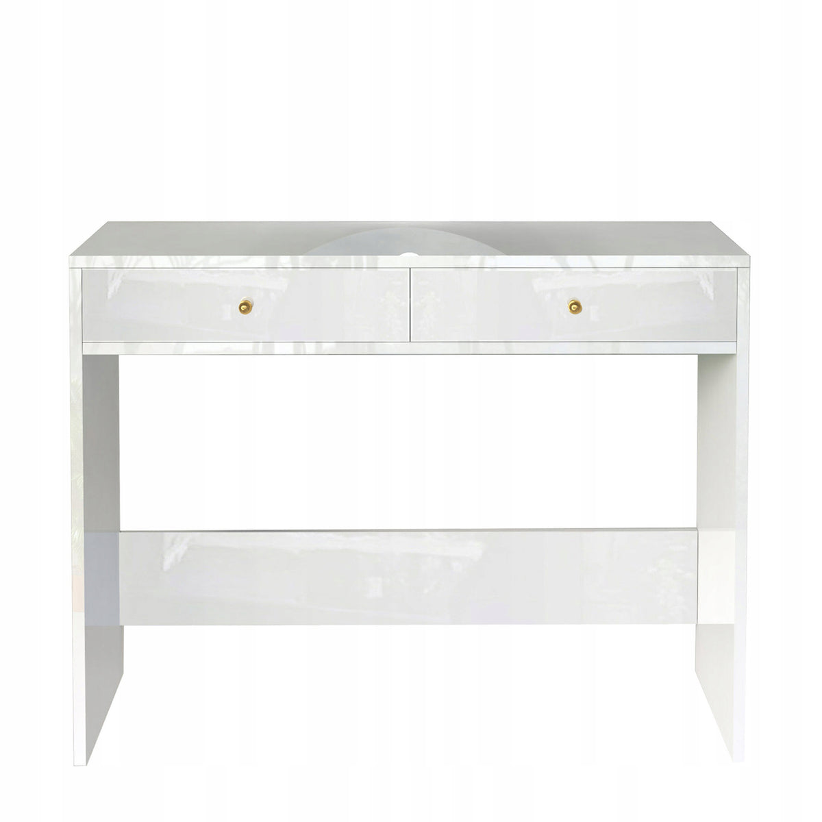 MODERN CONSOLE DESK FOR OFFICE LIVING ROOM STYLE GLAMOUR WHITE GLOSS GOLD EAN (GTIN) 5906079811361