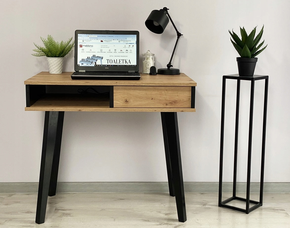 MODERN DESK RUMBA II LOFT OAK ARTISAN BLACK Brand Meblano