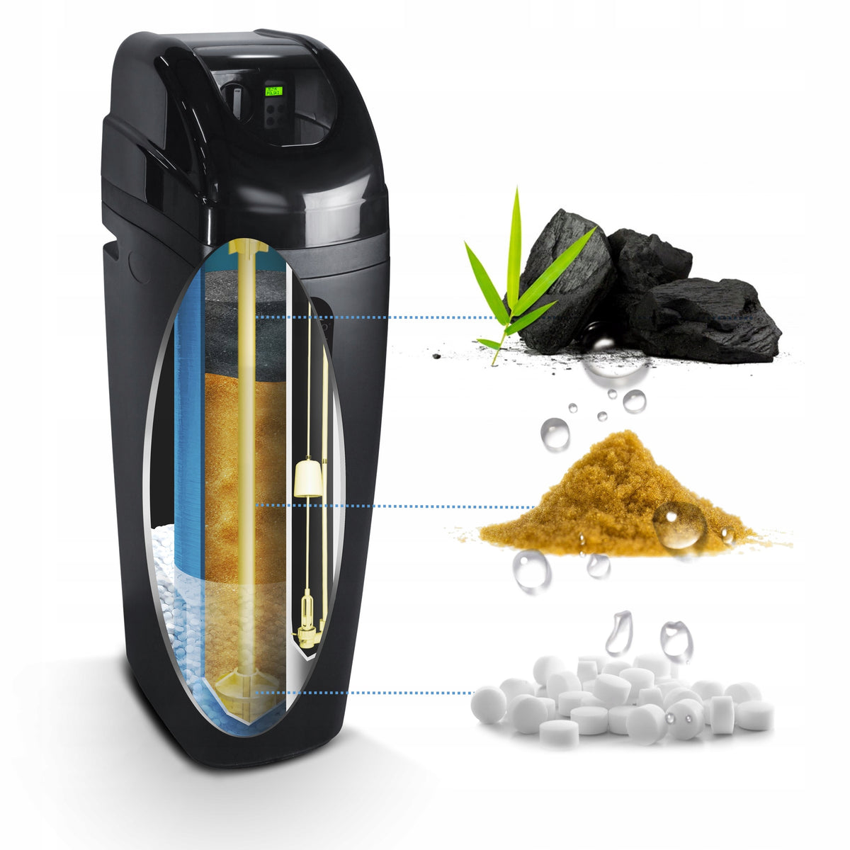 MODERN ECONOMICAL WATER SOFTENER WODARO BAMBO CARBORN WITH UV LAMP 30 W Brand wodaRO