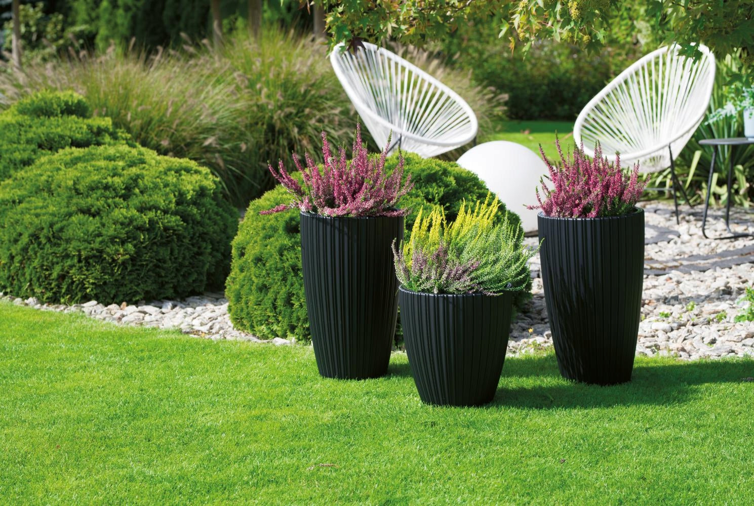 MODERN | PLANTER HIGH MICA SLIM FI 30 H 48 | PLATINUM | HOUSE GARDEN TARA Material synthetic material