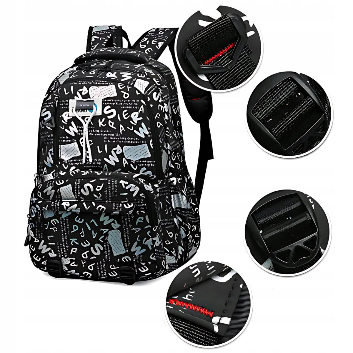 MODERN SCHOOL BACKPACK YOUTH METALLIC BLACK METALLIC Packaging status original