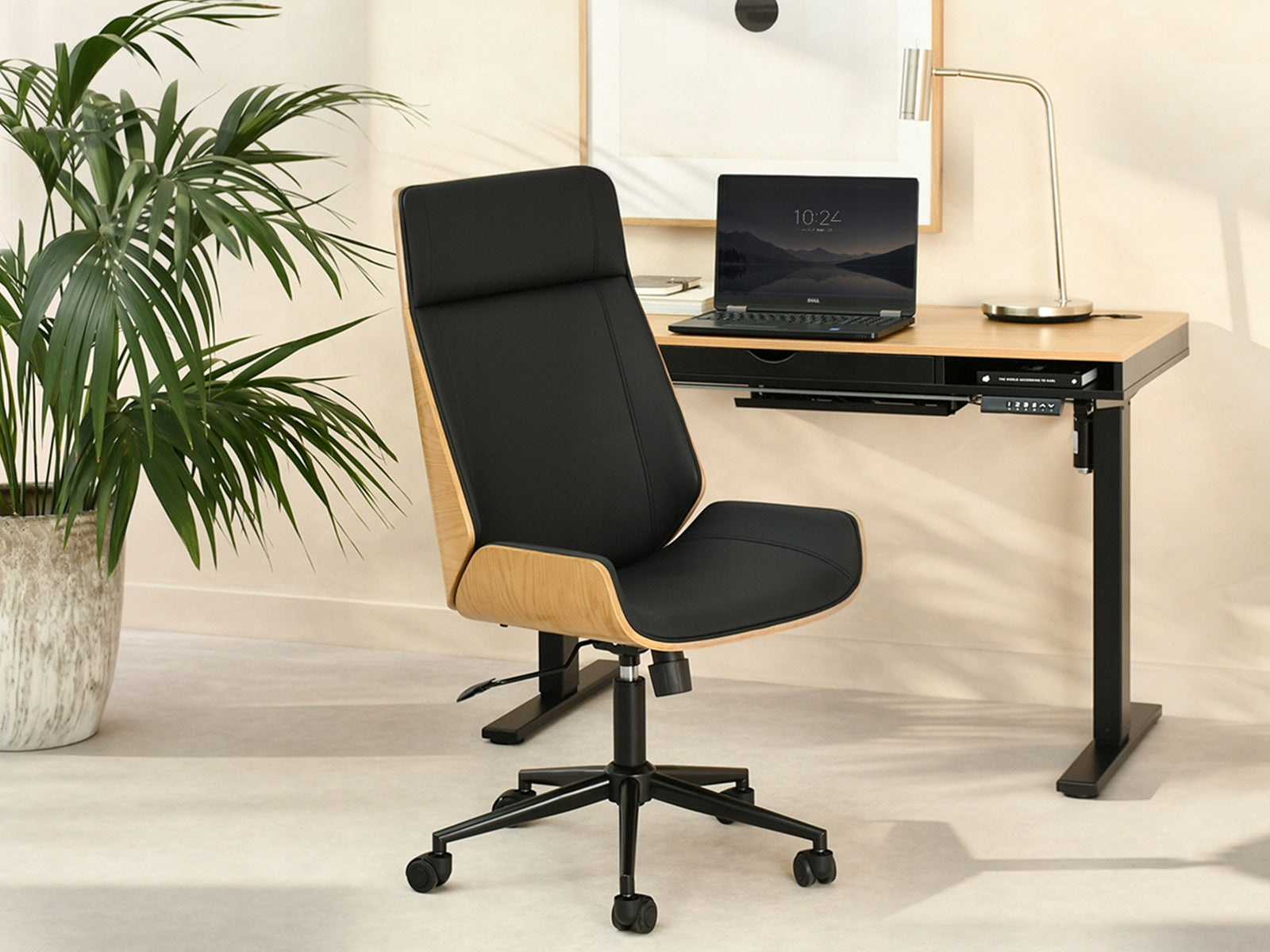 MODERN SWIVEL OFFICE CHAIR WITH HEIGHT ADJUSTMENT BLACK AUSTIN OAK Manufacturer code 5907698644095
