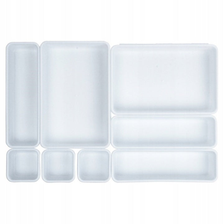 MODULAR ORGANIZER FOR DRAWER DESK CONTAINERS WHITE 8 PCS