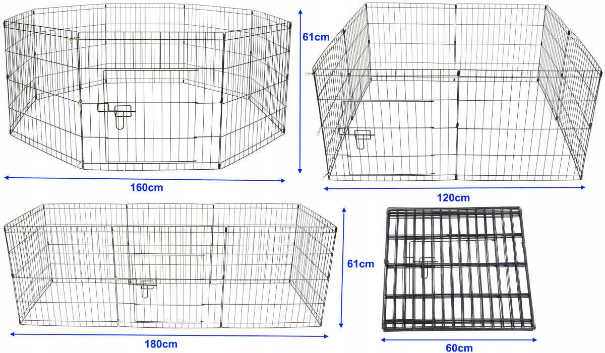 MODULAR PLAYPEN FOLDING ENDOW FOR DOG Animal METAL 160x61x140 cm Product width 60 cm