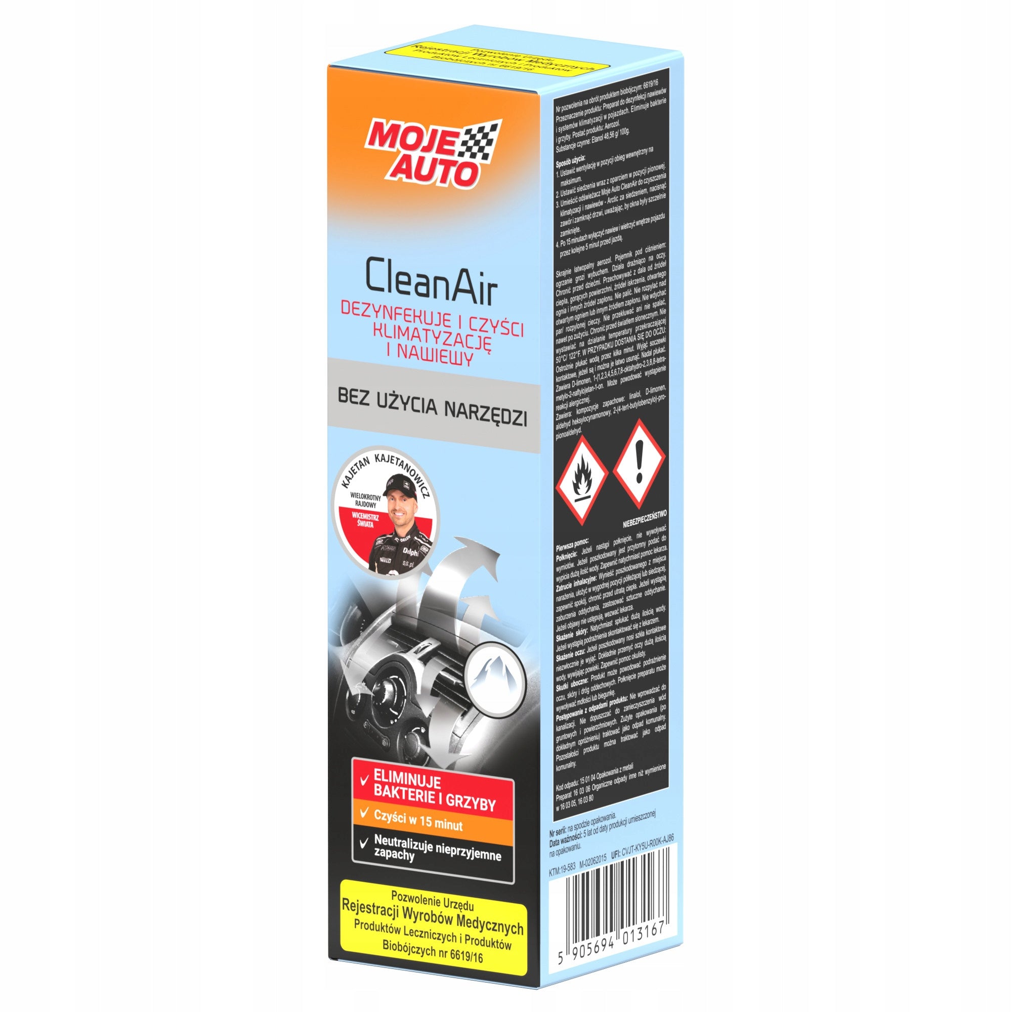 MOJE AUTO SPRAY GARNET CLEANAIR FOR AIR CONDITIONING DISINFECTION 150ml ARCTIC