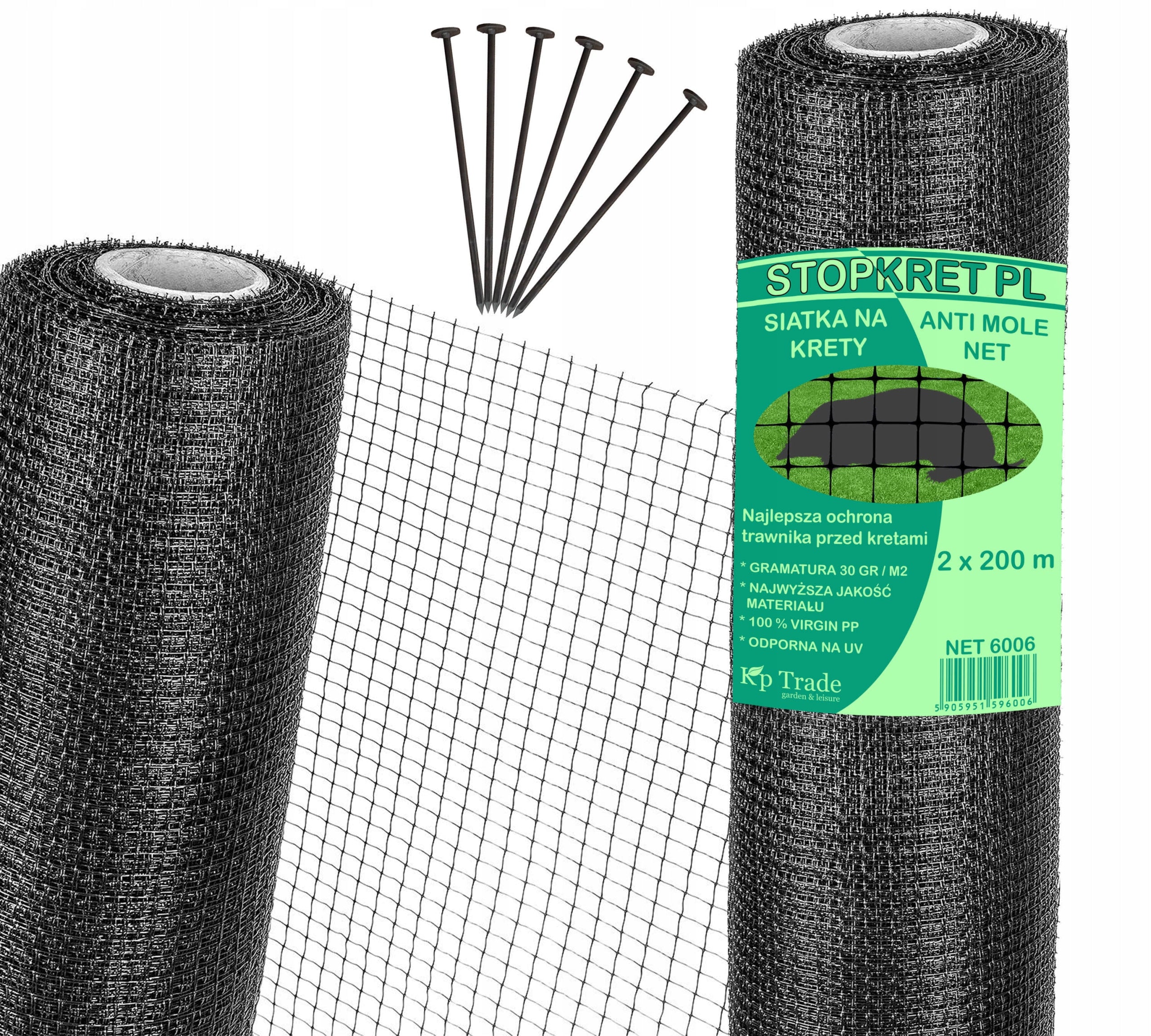 MOLE NET 2x200m AGAINST MOLES + PEGS