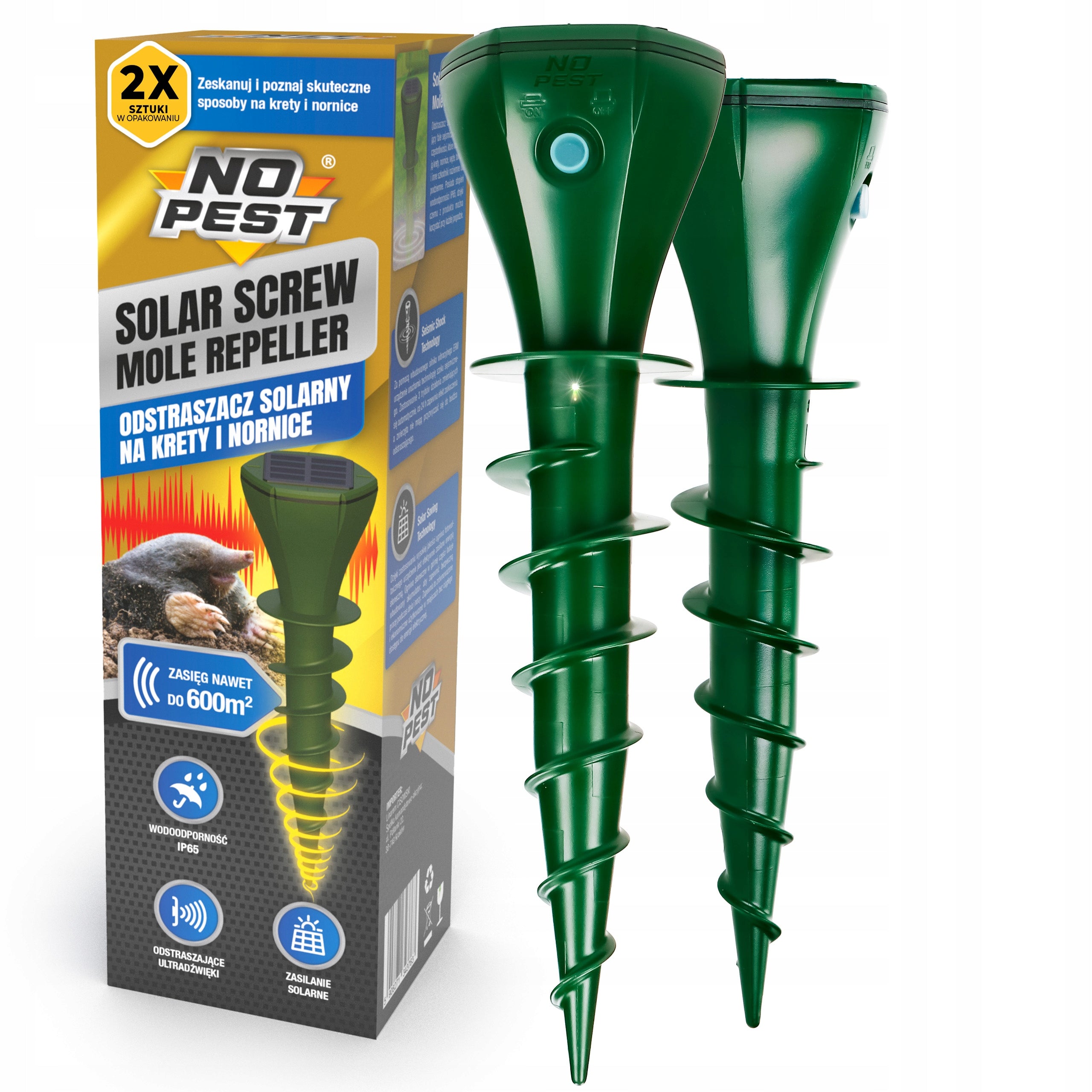 MOLE REPELLENT VOLES SNAKES MOLE REPELLENT SOLAR VOLES (2 PCS) Packaging status original