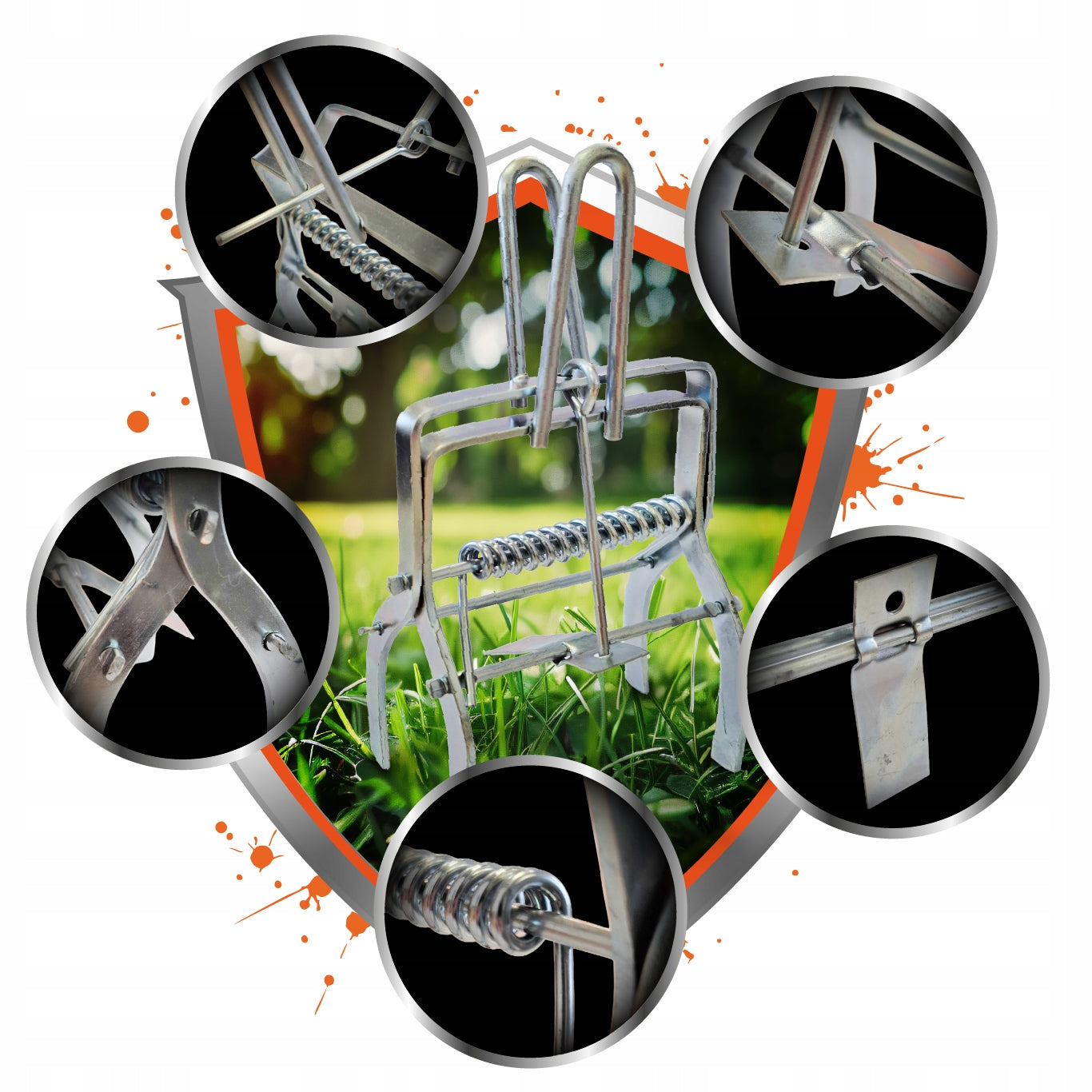 MOLE TRAP 4 Pieces Molefish Molecatcher PROFESSIONAL Metal Guillotine Packaging status original