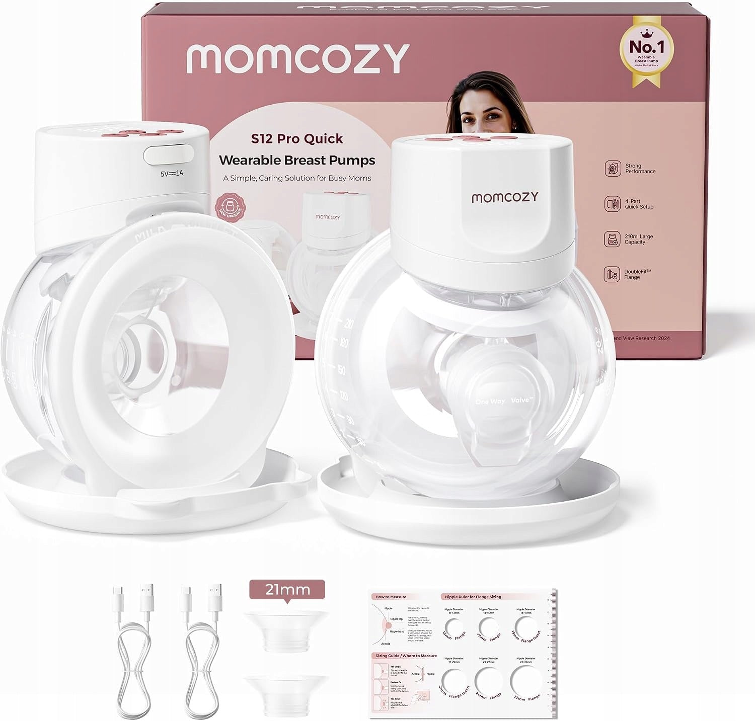 MOMCOZY S12 Pro Quick | Shell Breast Pump | Wireless, Dual
