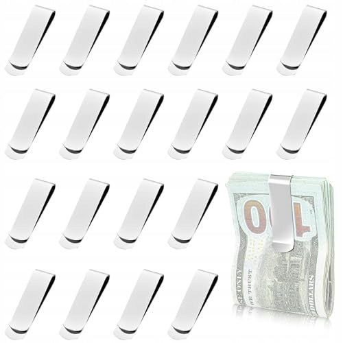 MONEY CLIPS STAINLESS STEEL SILVER METAL 20 PCS METAL Brand no brand