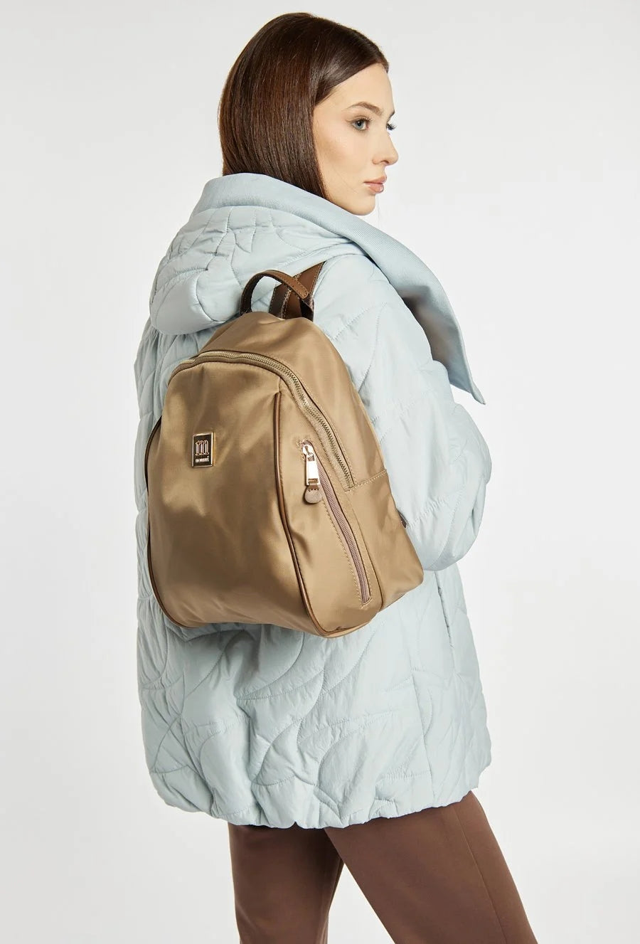 MONNARI Women's City Backpack WATERPROOF BROWN PREMIUM POCKETS Manufacturer code BAG1350-M19