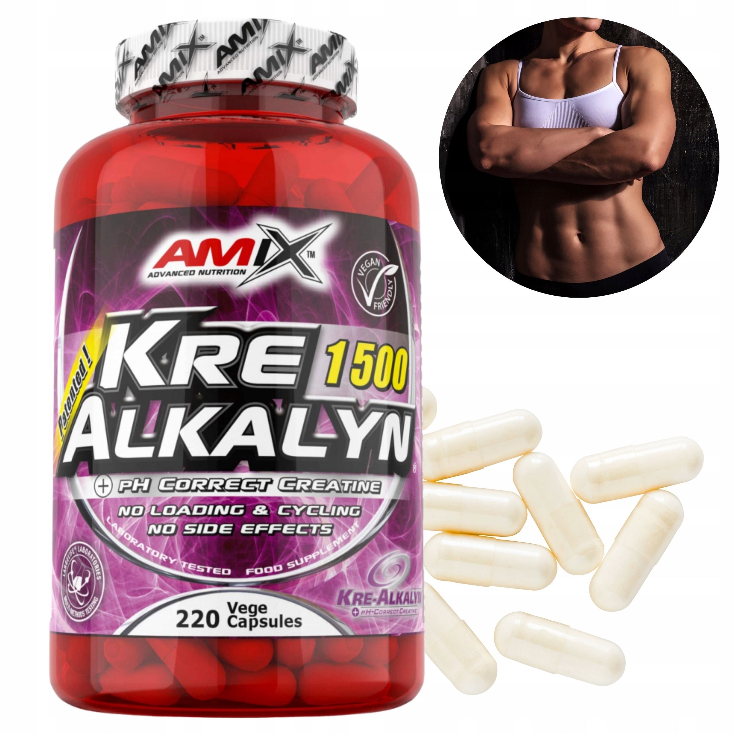 MONOHYDRATE CREATINE in Capsules Creatine Pure Creatine KreAlkalyn 220
