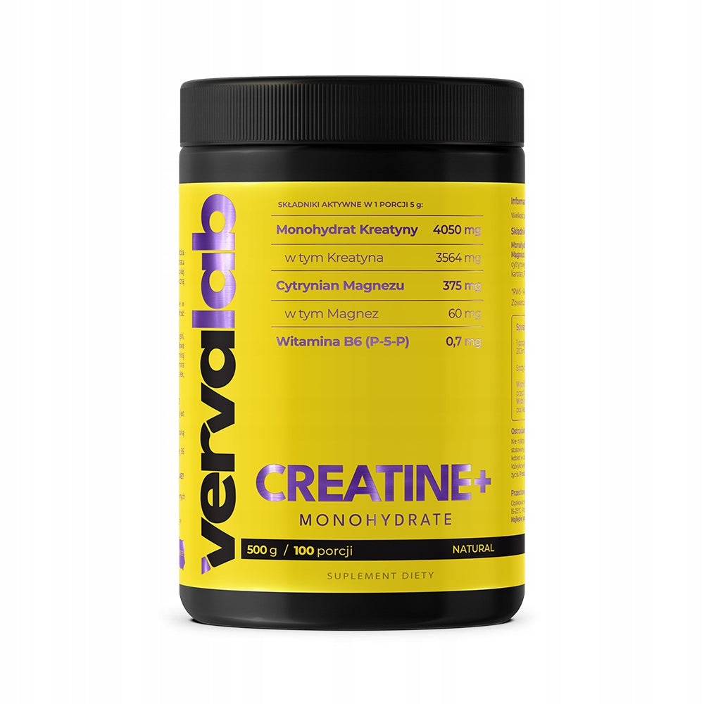 MONOHYDRATE VERVALAB CREATINE+ MONOHYDRATE NATURAL 500g