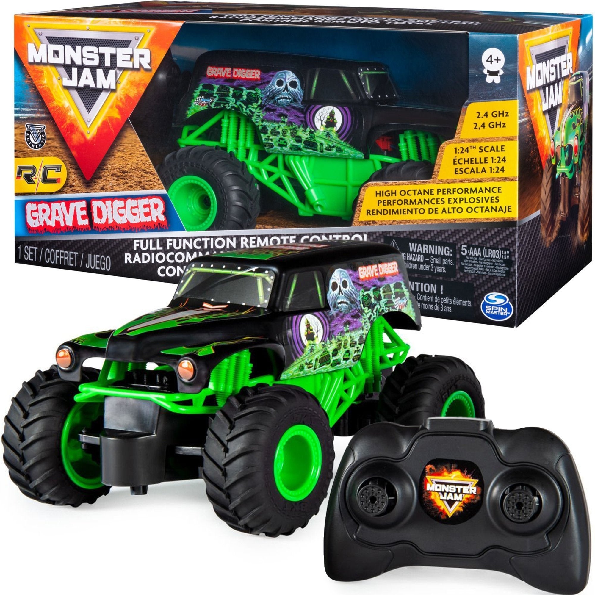 MONSTER JAM RC REMOTE CONTROLLED VEHICLE GRAVE DIGGER 1:24 18 CM