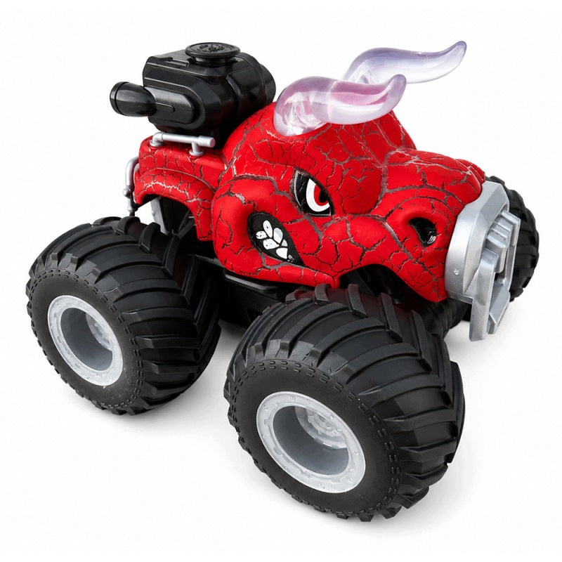 MONSTER TRUCK BULL RC RED LED SMOKE EFFECT LARGE WHEELS REMOTE CONTROL 4X4 FAST Packaging status original