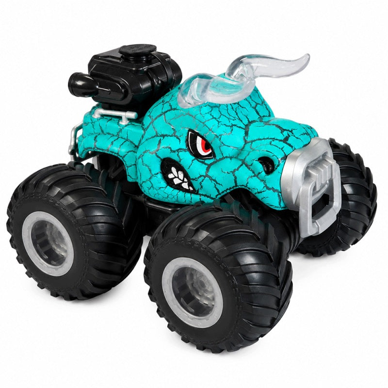 MONSTER TRUCK BULL RC TURQUOISE LED SMOKE EFFECT LARGE WHEELS REMOTE CONTROL 4X4 FAST Packaging status original