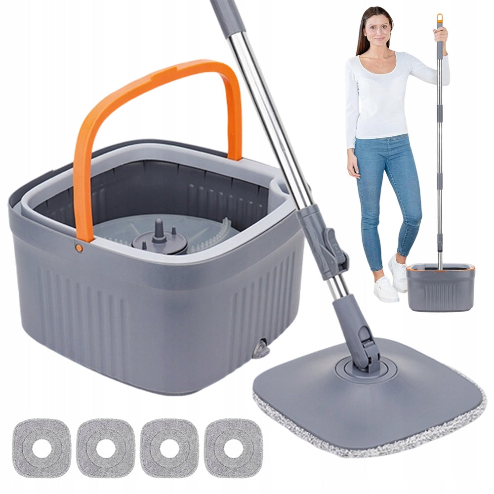 MOP FLAT ROTATING BUCKET TWO CHAMBER MICROFIBER FLOORING